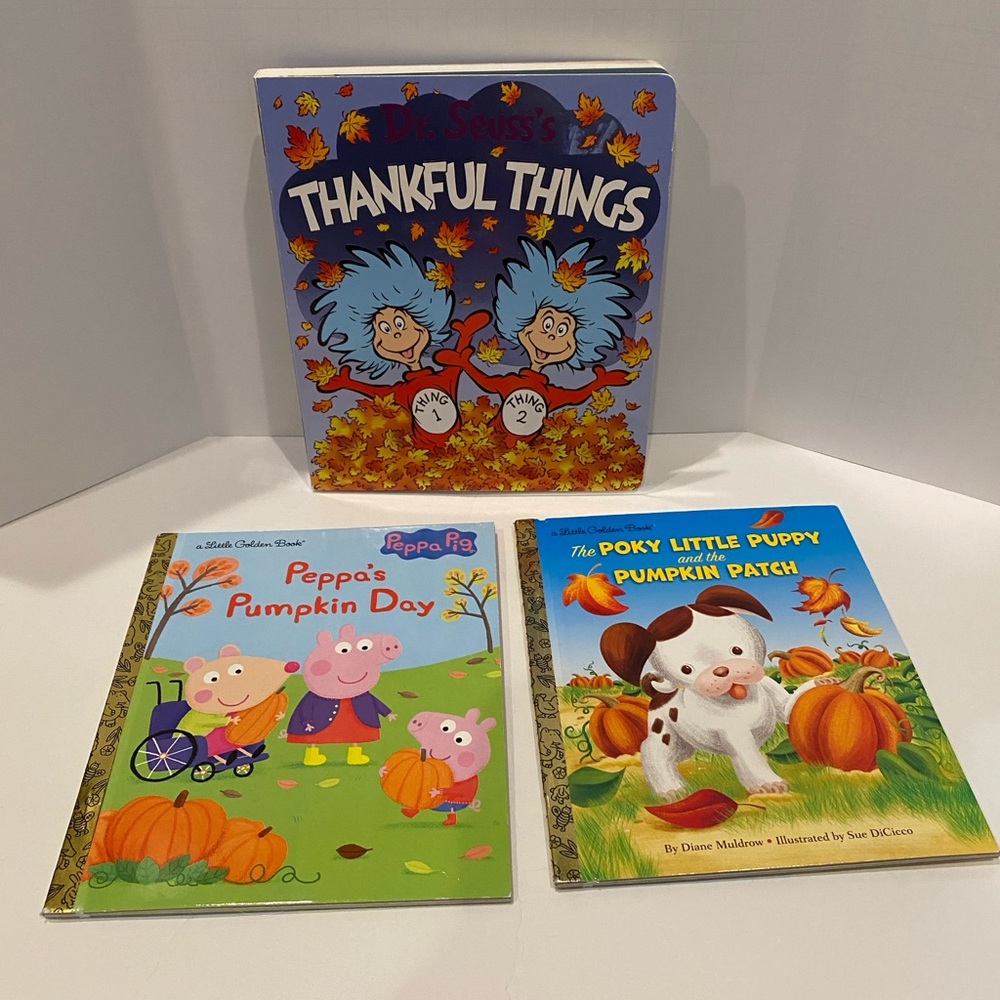Bundle of 3 Children's Books Autumn Fall Pumpkin-Themed Dr. Seuss + Golden Books